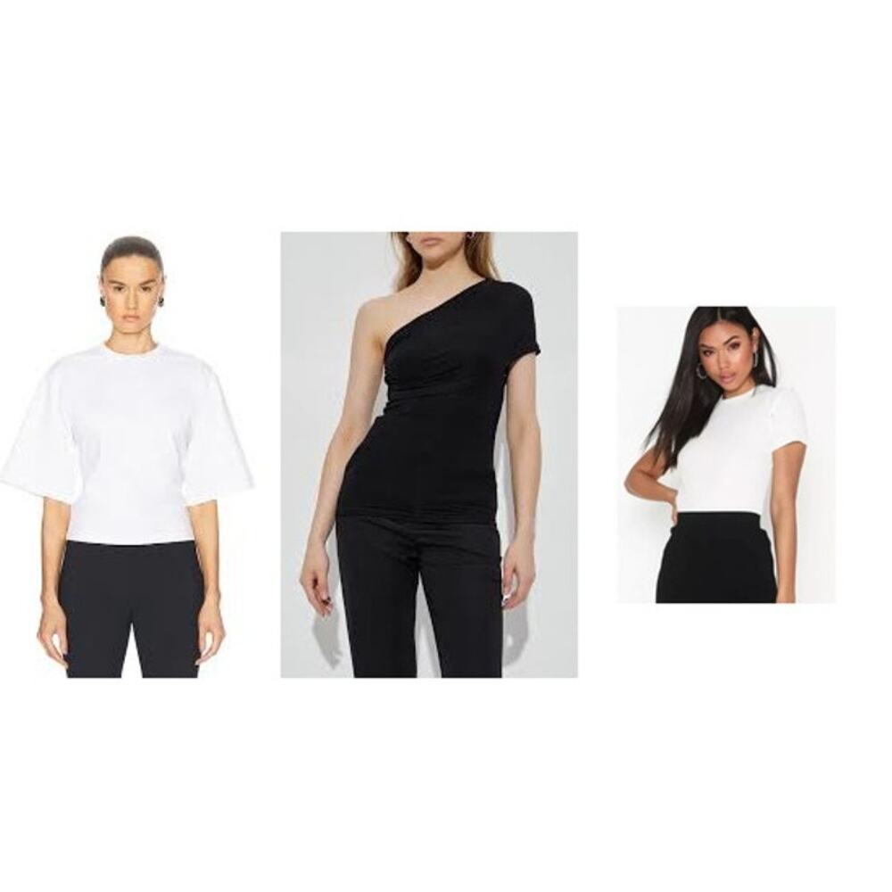 Bundle of 3 HELMUT LANG Tops XS-S Baby Tee Off Shoulder Some Imperfections